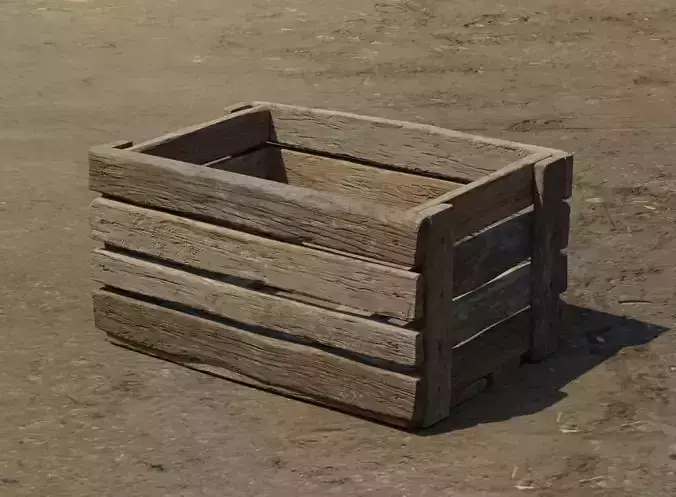 Medieval classic wooden crate