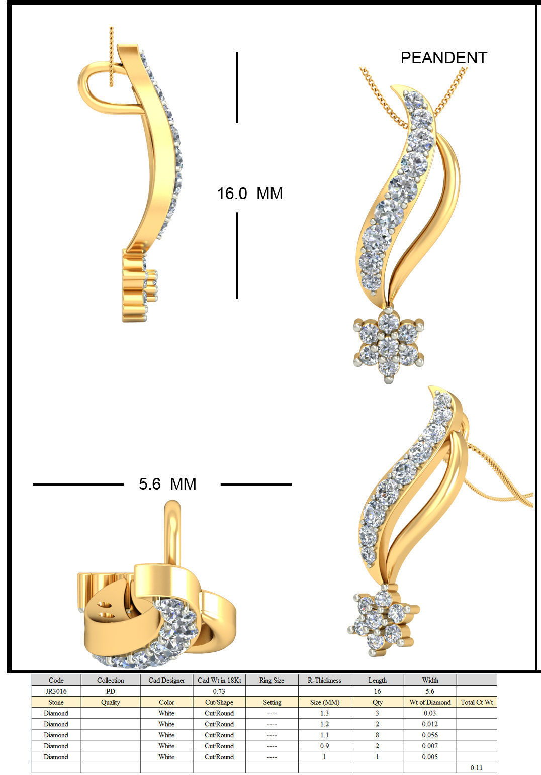 Pendant - 3016 3D print model_4