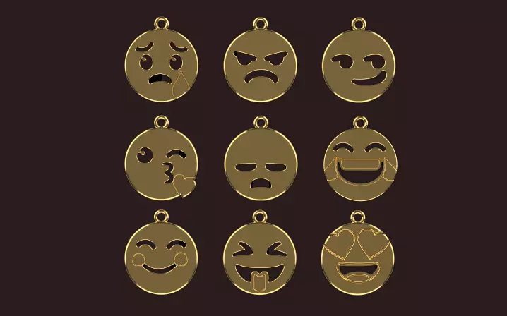 9 emoji pendants 3D print model_0