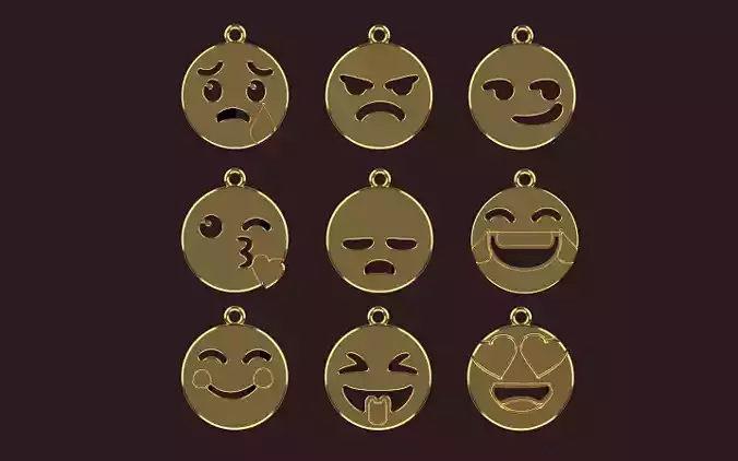 9 emoji pendants