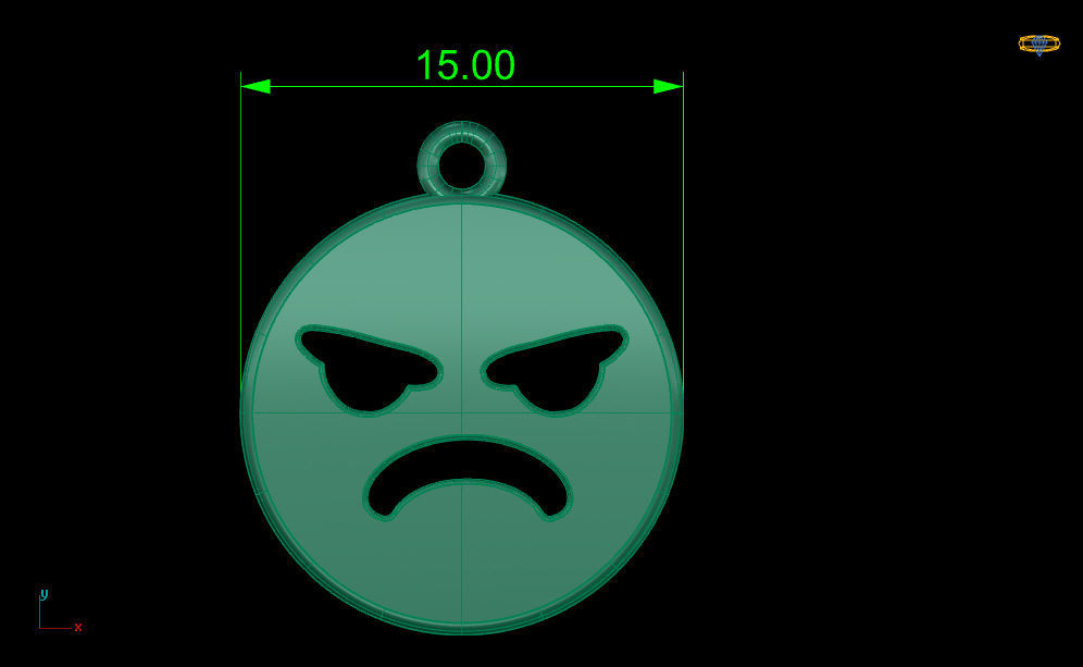 9 emoji pendants 3D print model_3