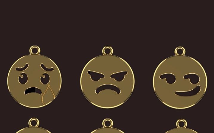 9 emoji pendants 3D print model_2