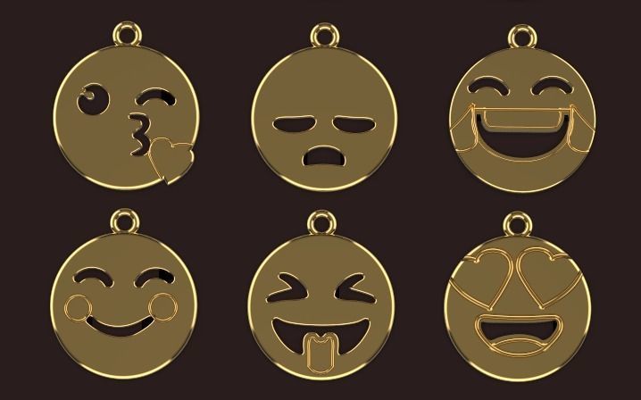 9 emoji pendants 3D print model_1