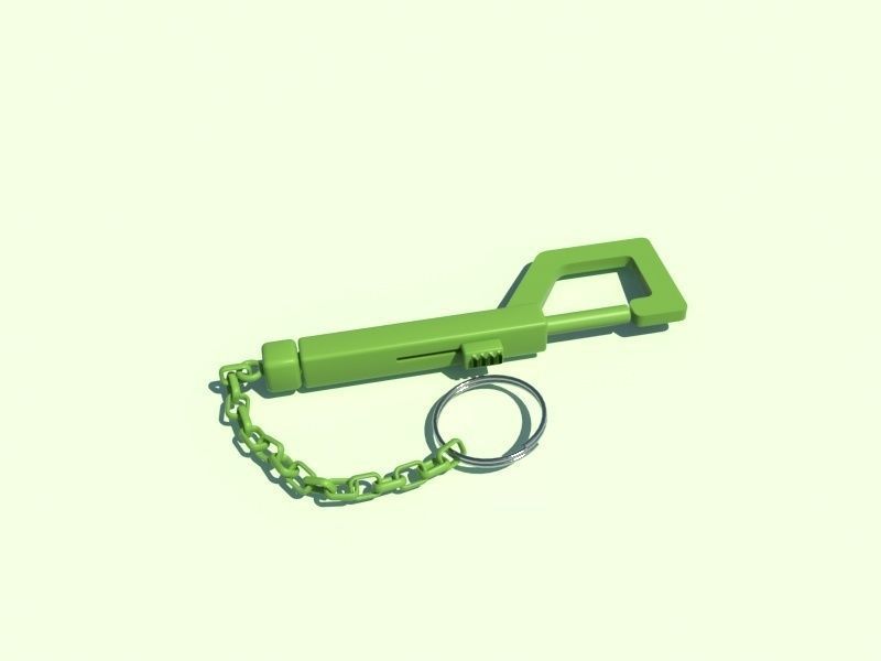 hook trigger keychain 3D print model_8