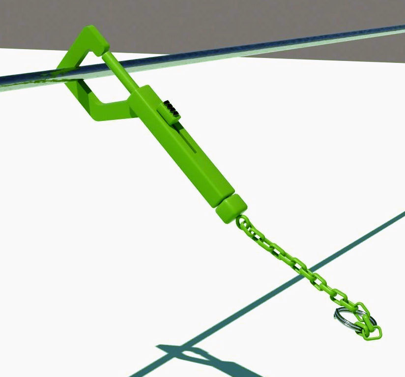 hook trigger keychain 3D print model_4