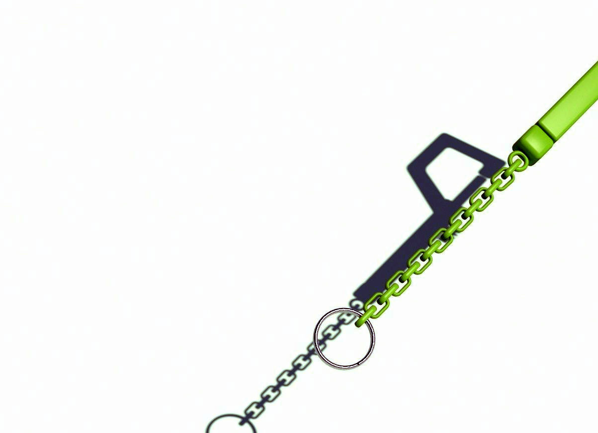 hook trigger keychain 3D print model_5