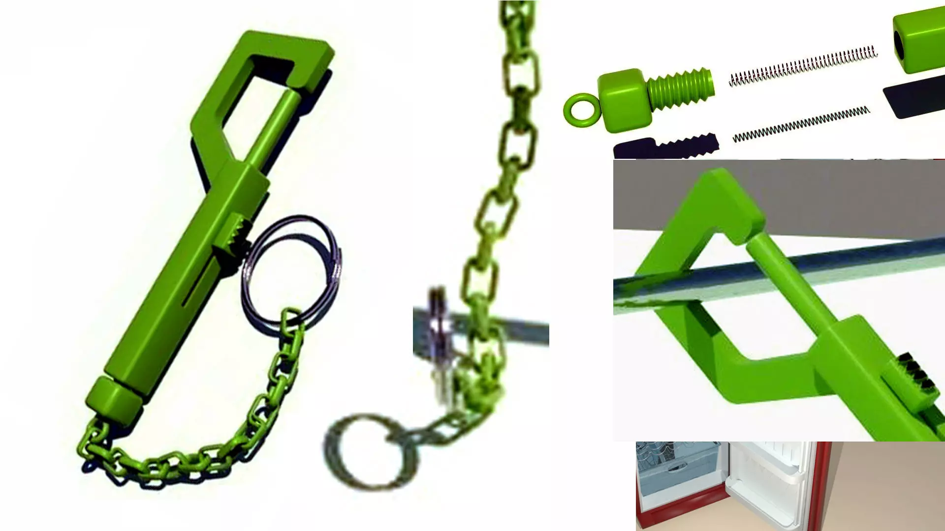 hook trigger keychain 3D print model_0