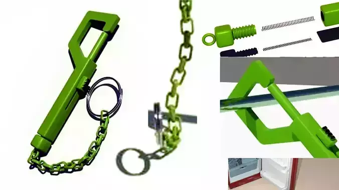 hook trigger keychain 3D print model