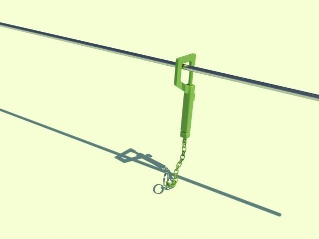 hook trigger keychain 3D print model_10