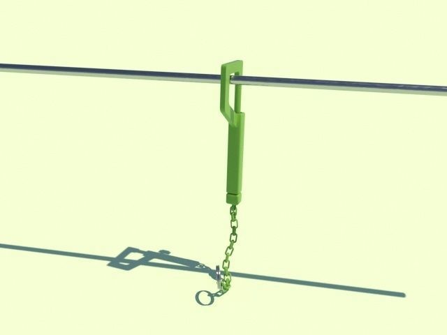 hook trigger keychain 3D print model_11