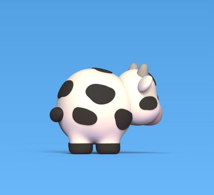 Cute Round Cow 3D print model_2