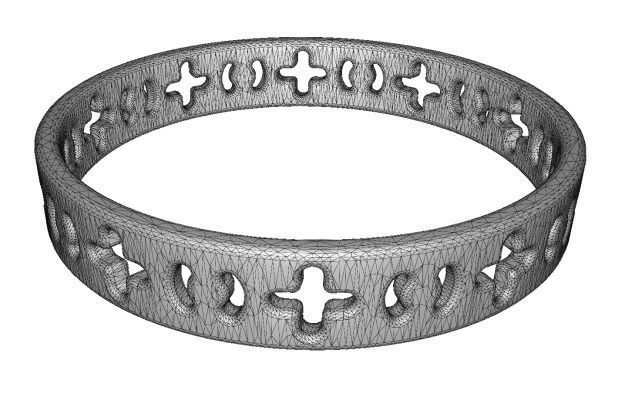 Spectacular Antique Silver Bangle Low-poly 3D model_2