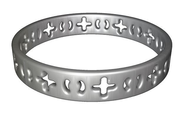 Spectacular Antique Silver Bangle Low-poly 3D model_1