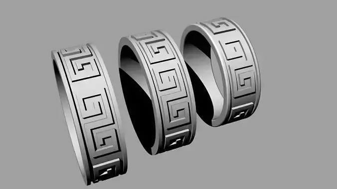Rings with greek ornament