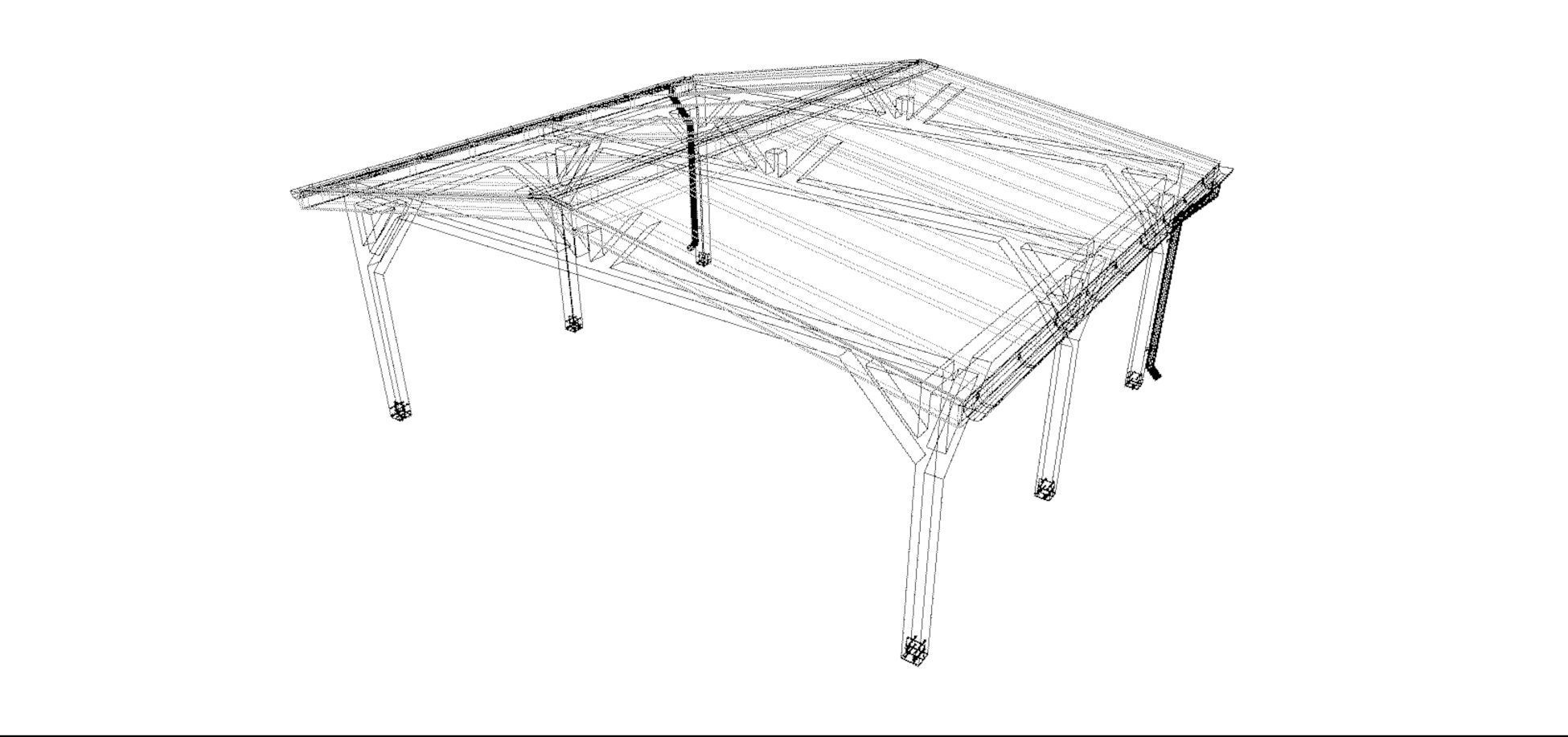 wood carport wiata samochodowa 6x5m 3D model_6