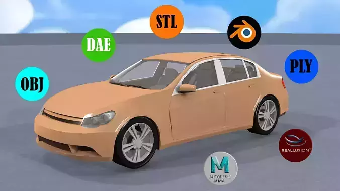 Car Vehicle Low-poly 3D model