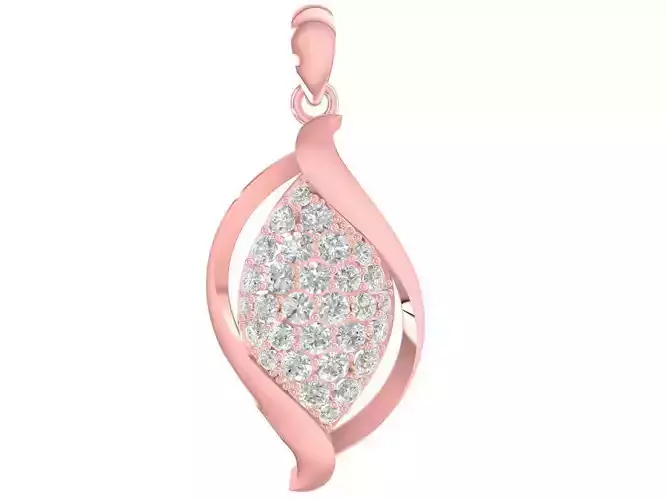 Elegant Twisted Teardrop Pendant with Stones 3060 3D print model