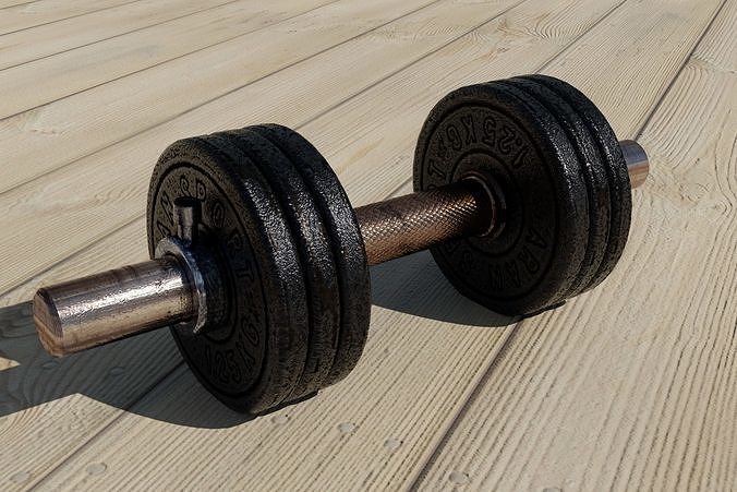 Dumbbell with adjustable weights 3D model