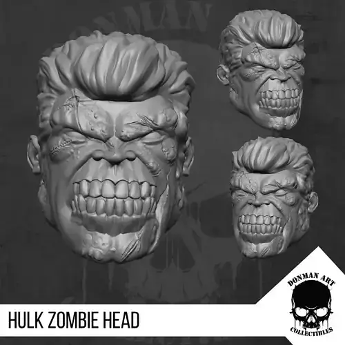 Hulk Zombie head for 6 inch Action Figures 3D print model