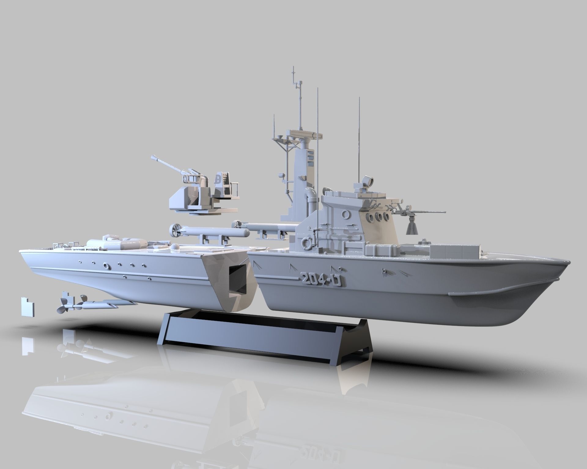 Patrol Torpedo Fast Warship 3D print model_9