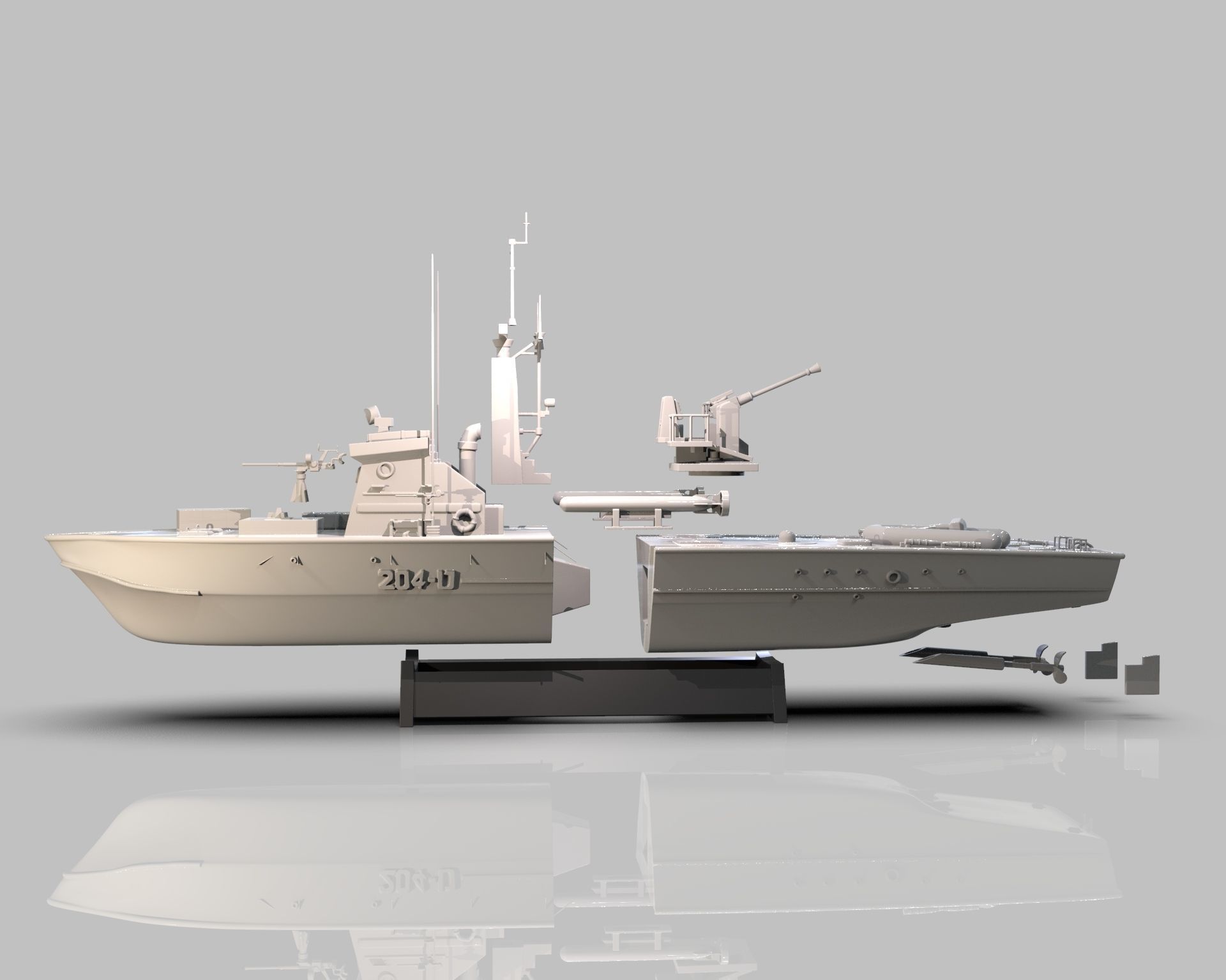 Patrol Torpedo Fast Warship 3D print model_19