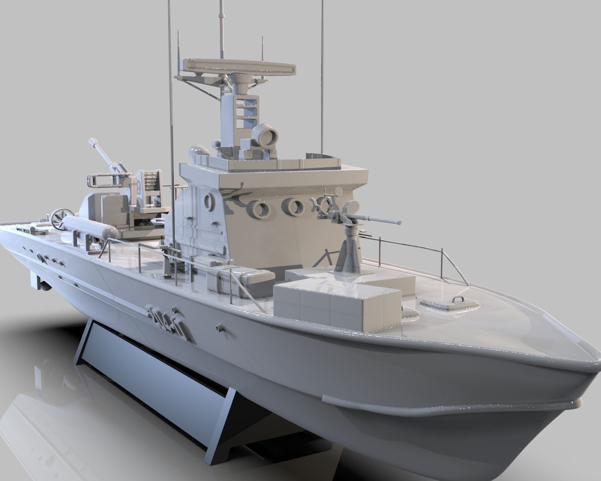 Patrol Torpedo Fast Warship 3D print model_29