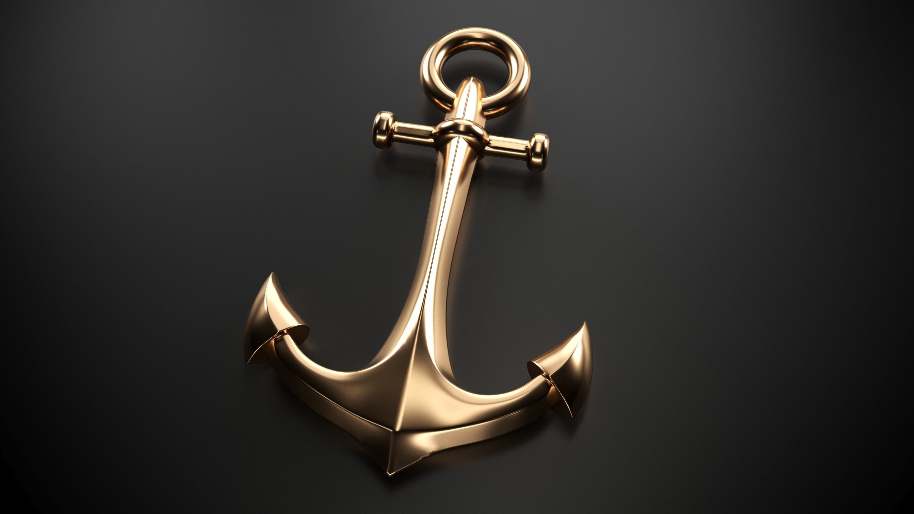 Anchor gold 3D model_2
