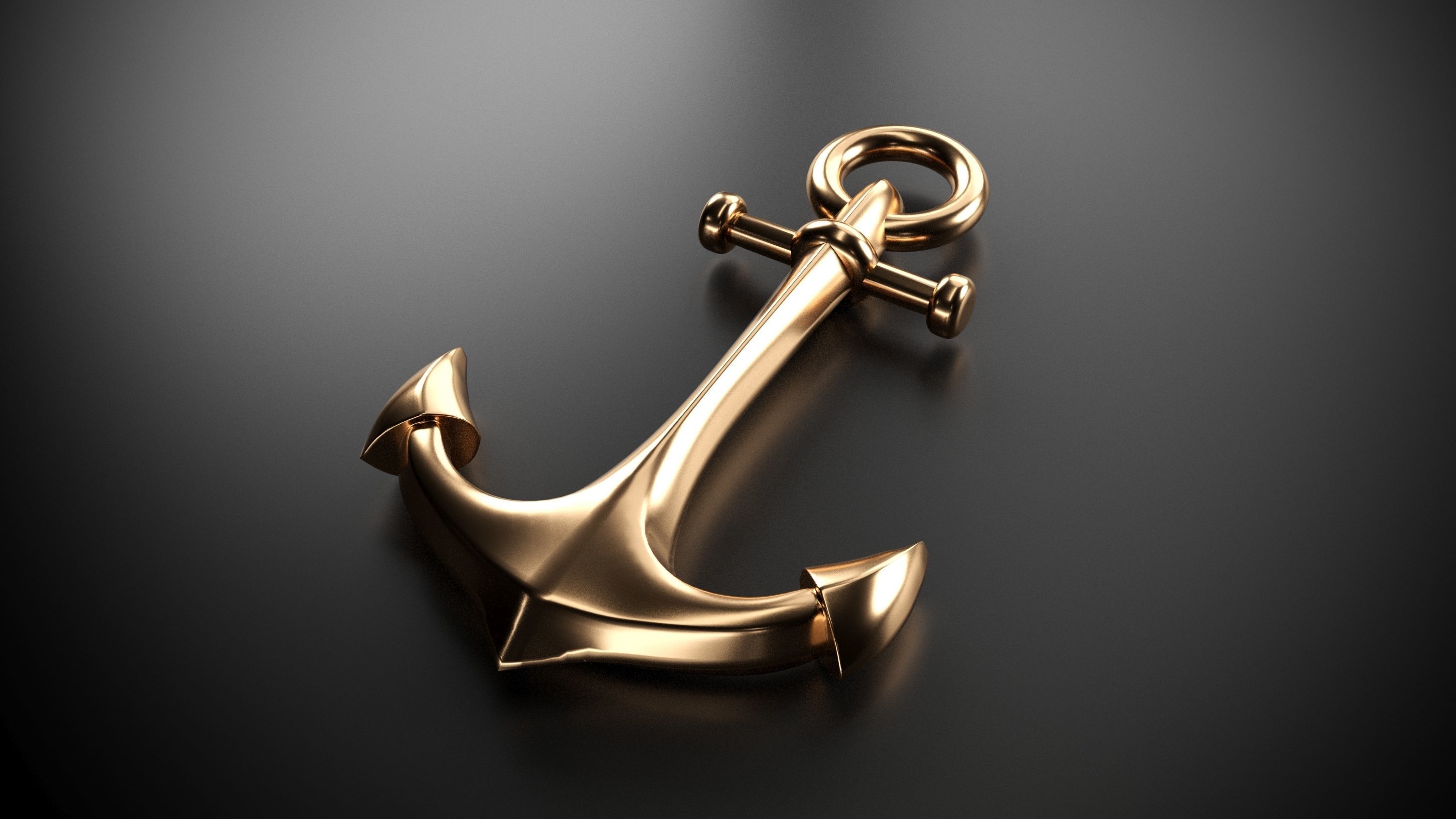 Anchor gold 3D model_1