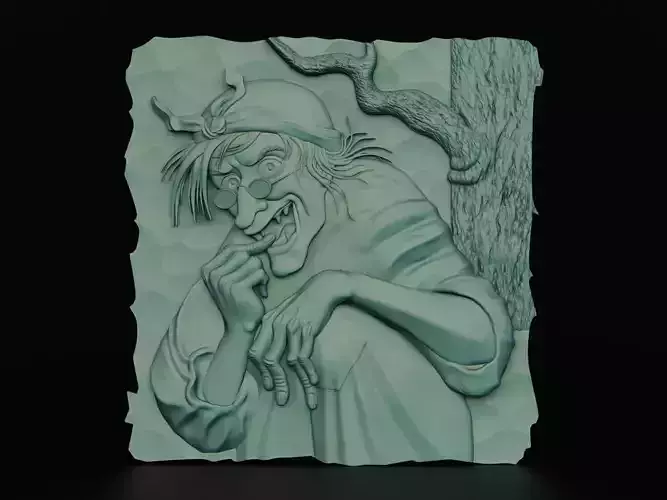 3D panel Witch Baba Yaga 3D print model