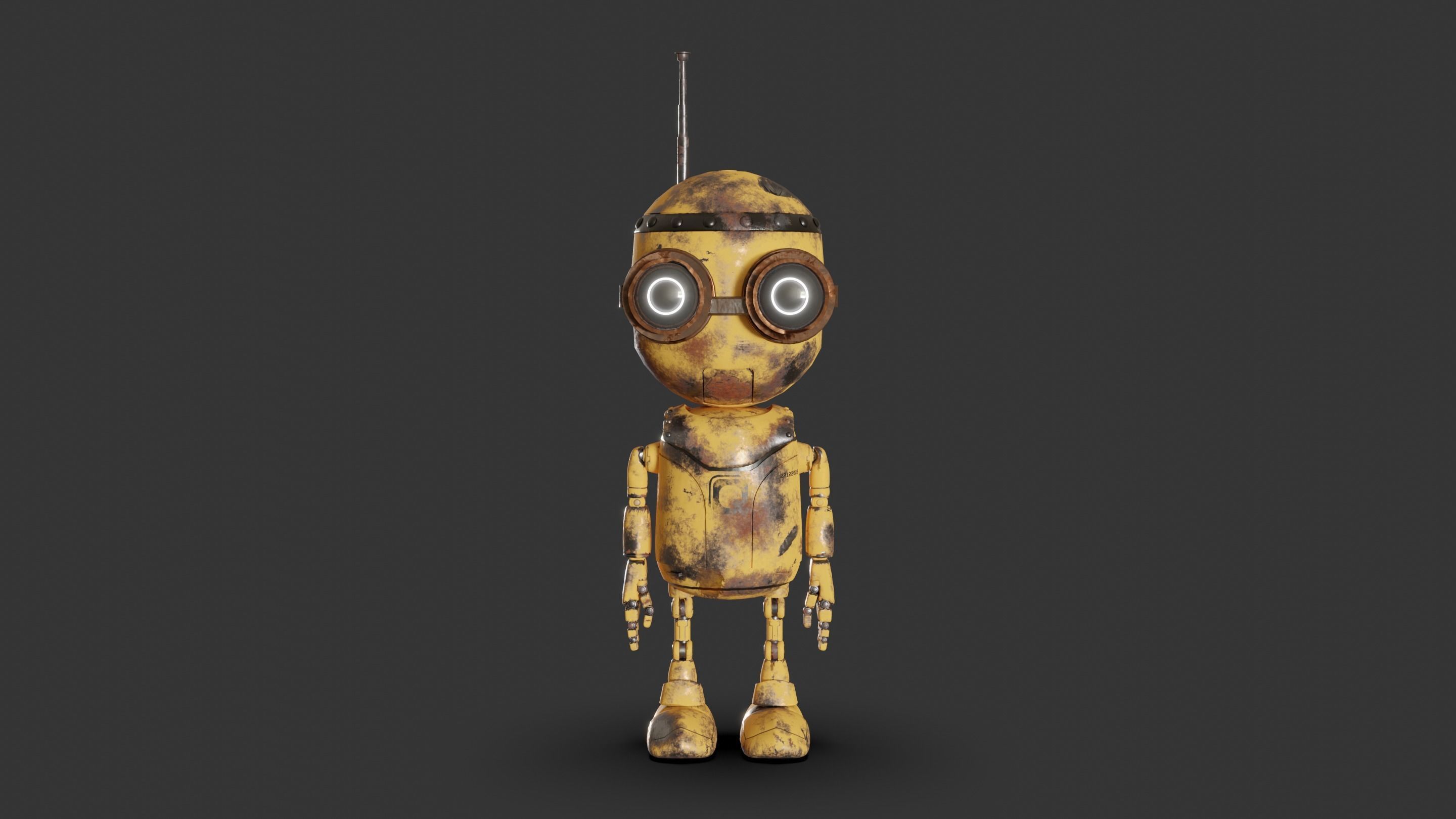 Rigged Baby Robot 3D model_2