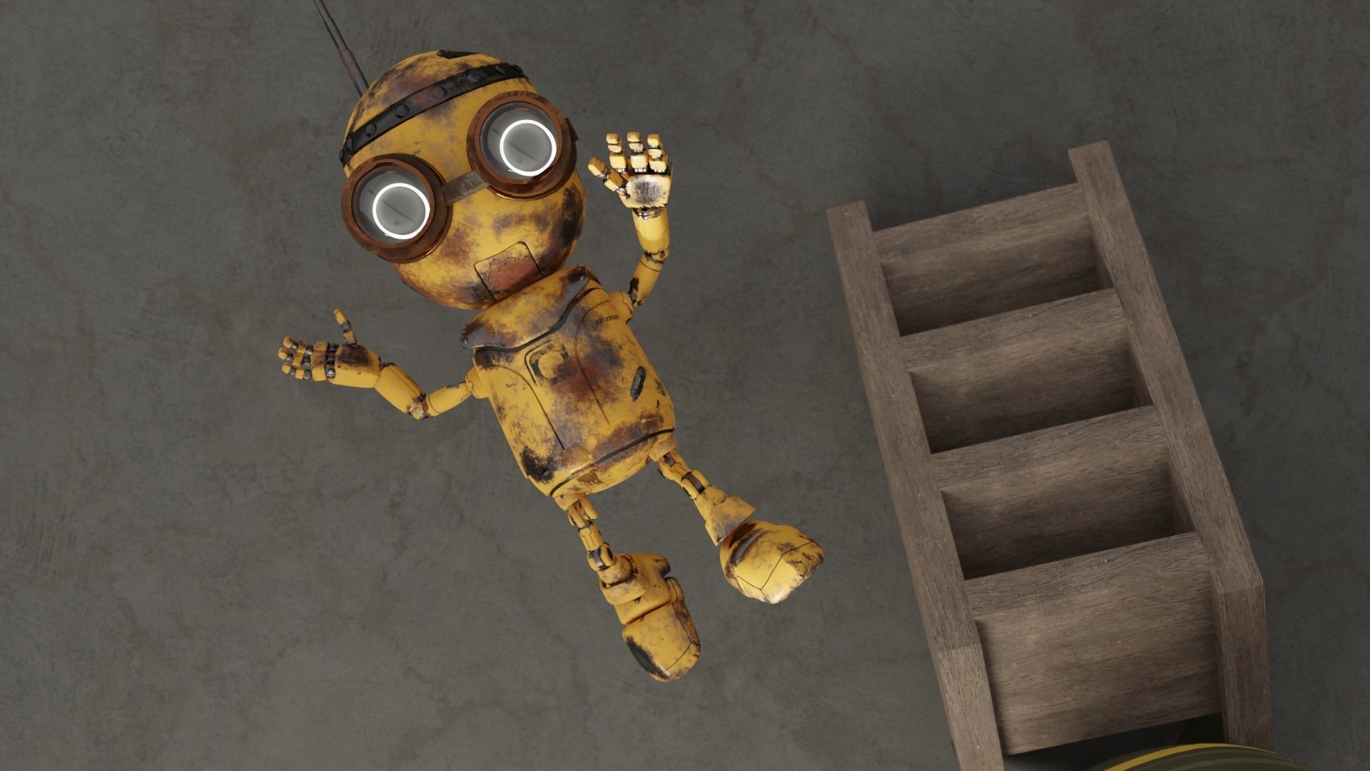 Rigged Baby Robot 3D model_9