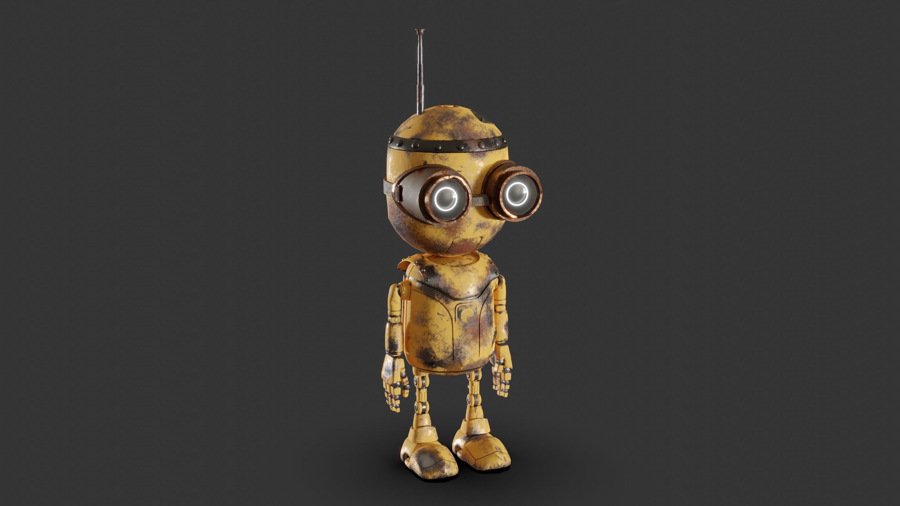 Rigged Baby Robot 3D model_10