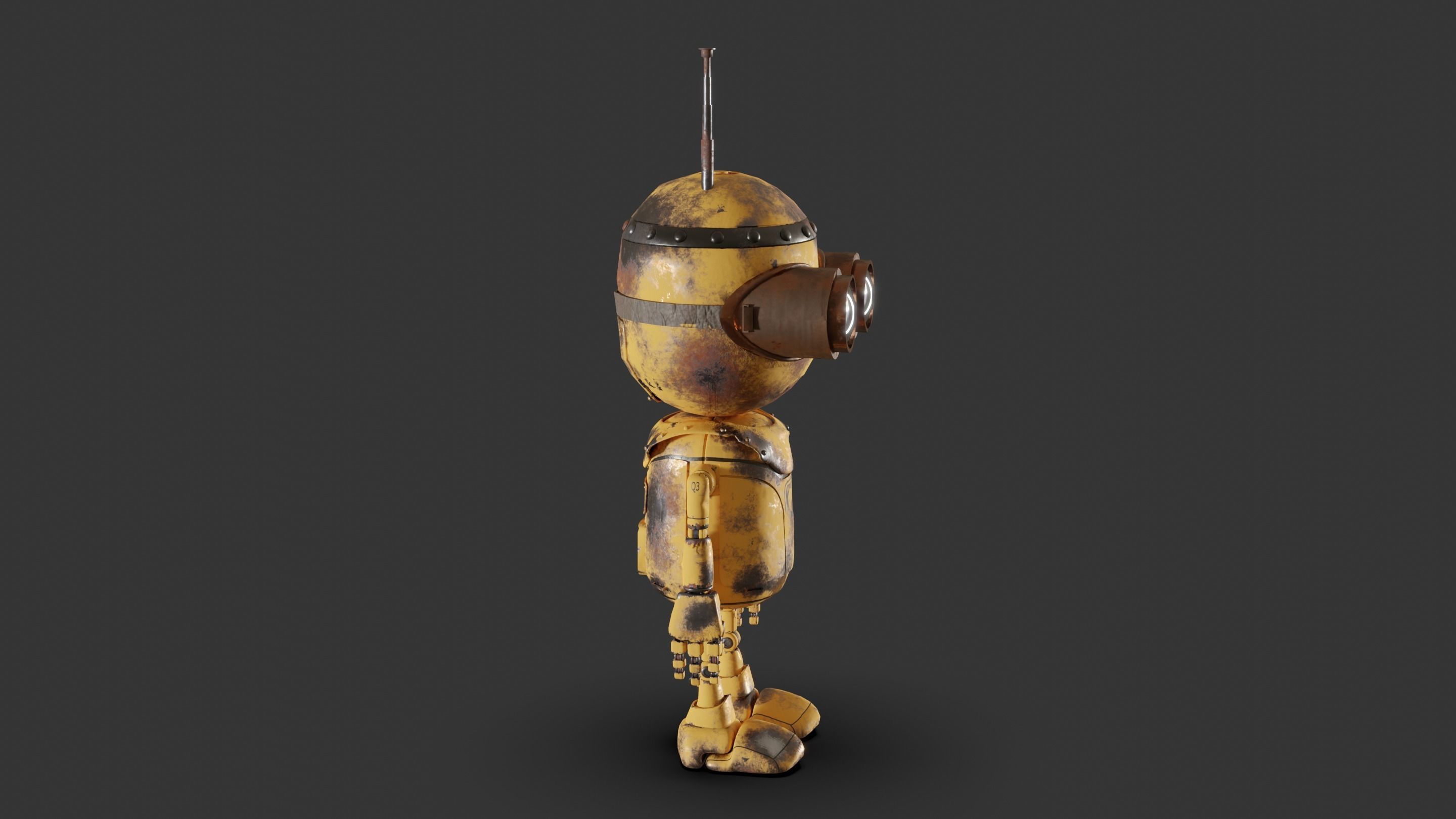 Rigged Baby Robot 3D model_11