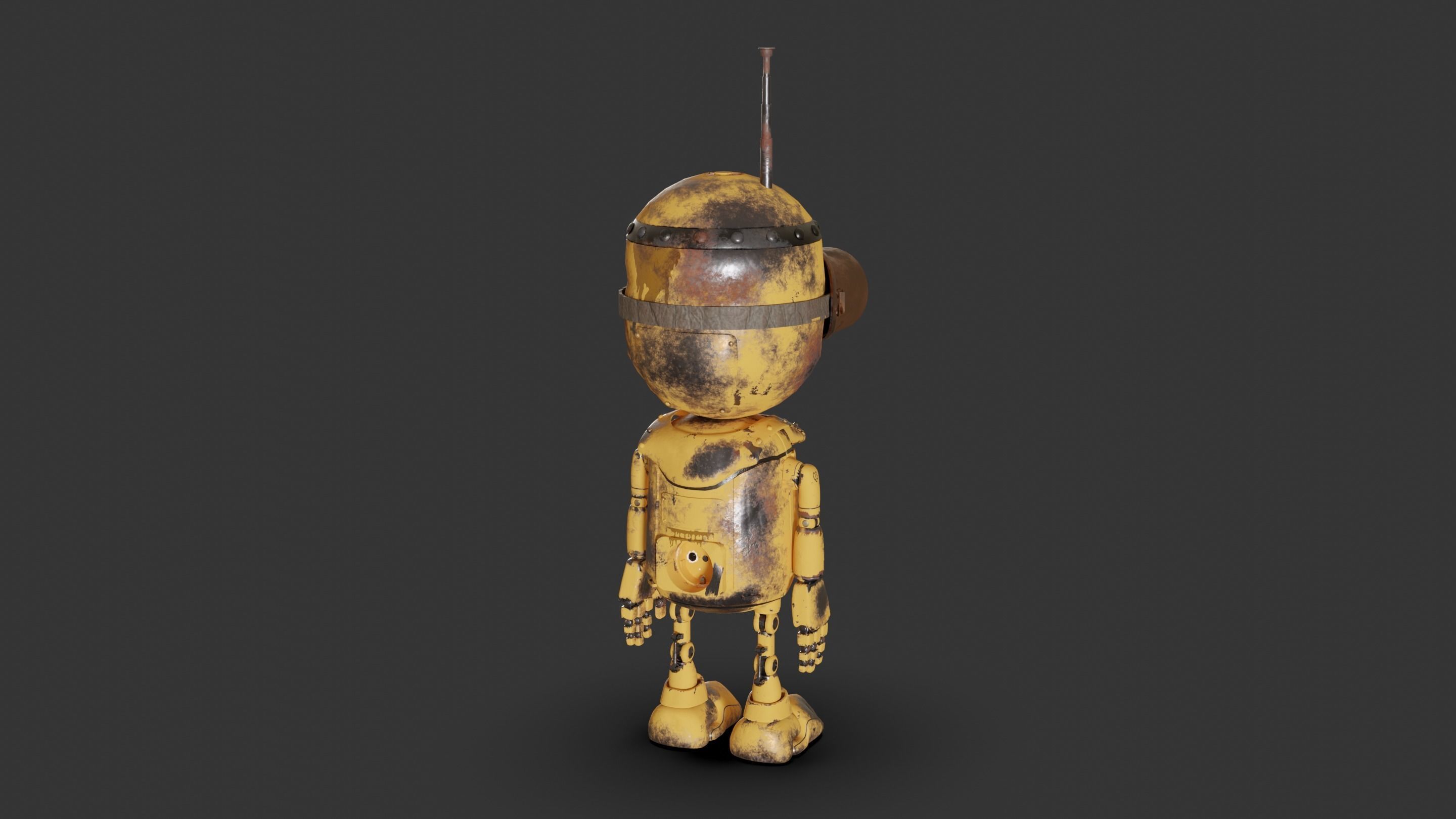 Rigged Baby Robot 3D model_12