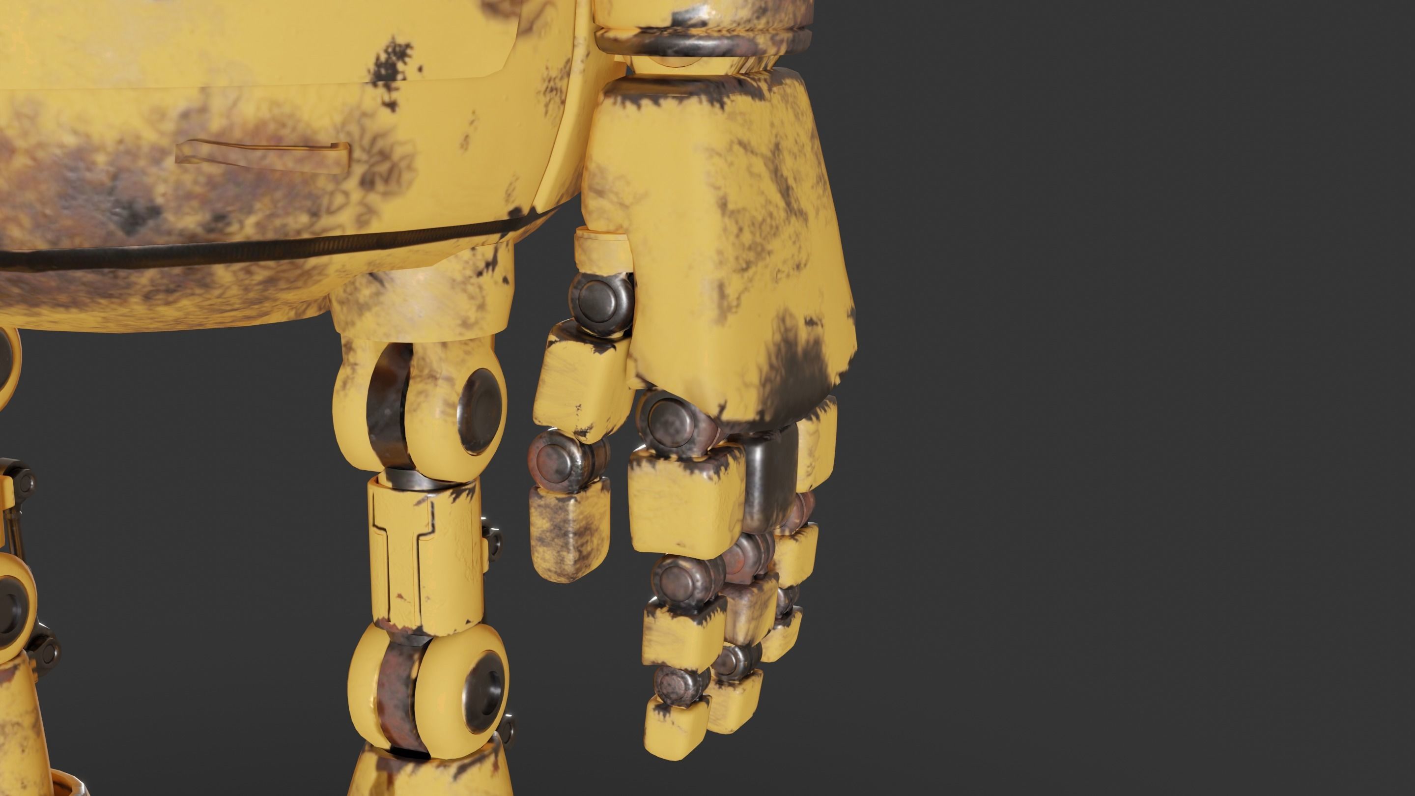 Rigged Baby Robot 3D model_16