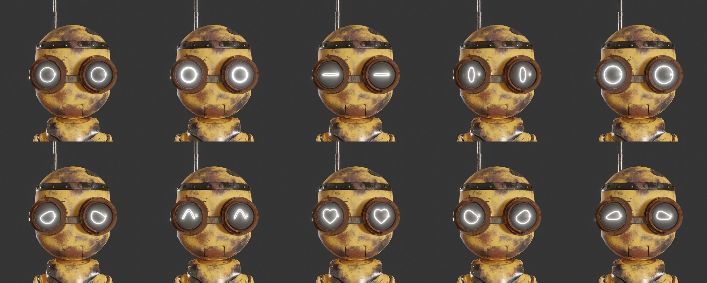 Rigged Baby Robot 3D model_4