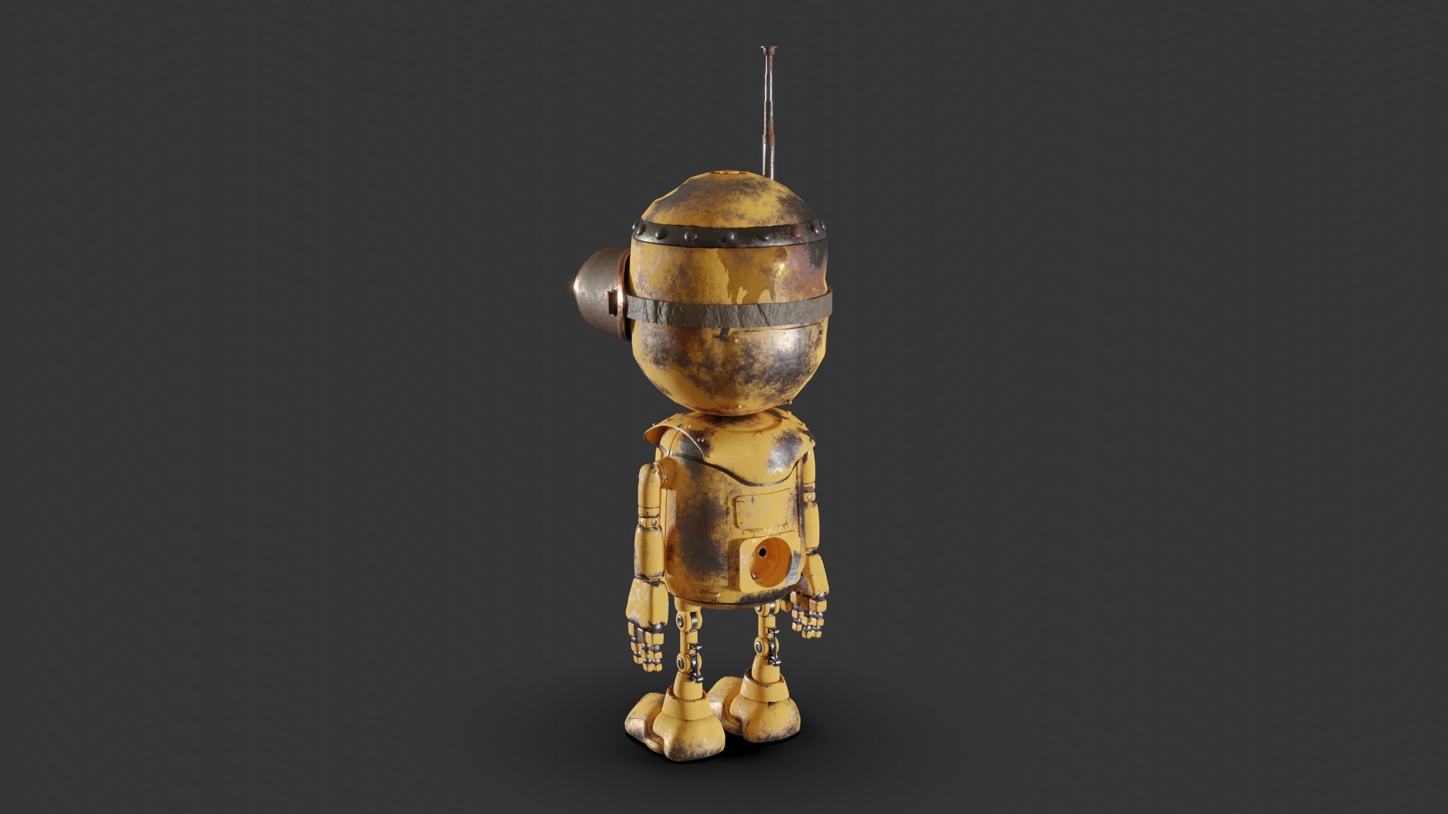 Rigged Baby Robot 3D model_13