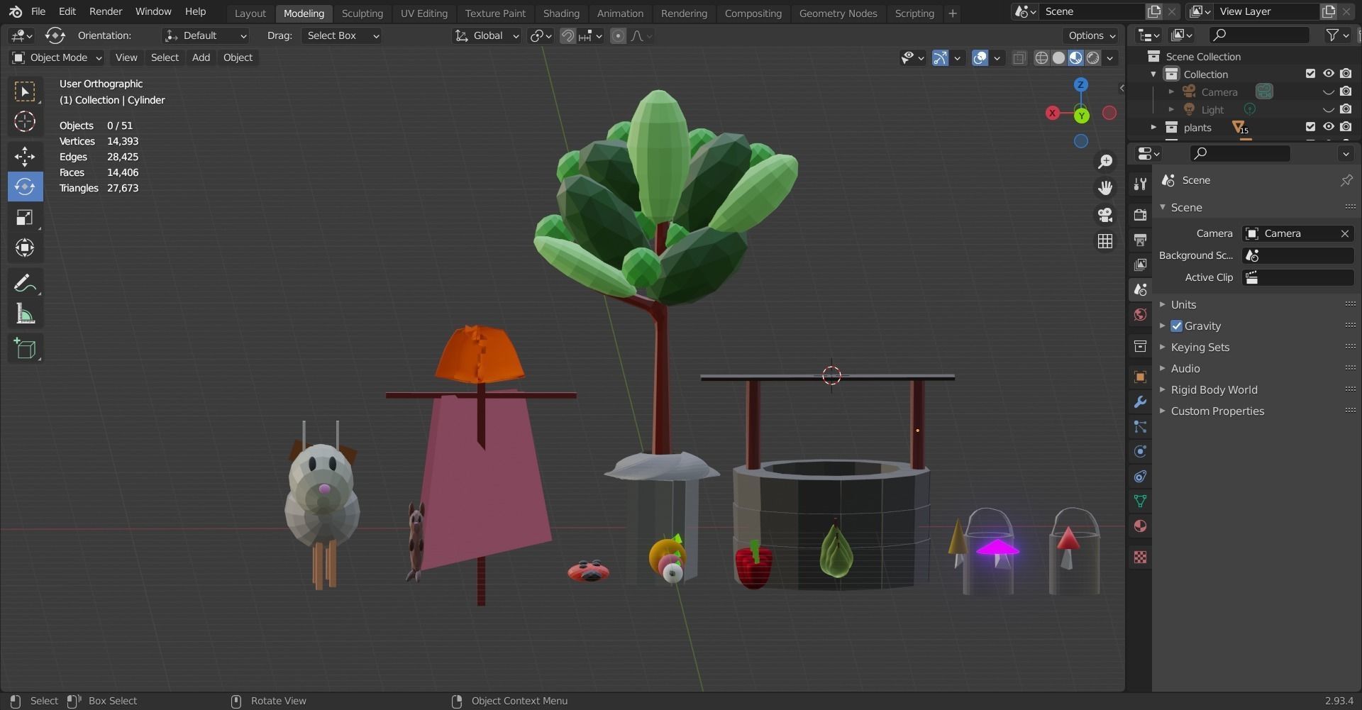 contry side Low-poly 3D model_2