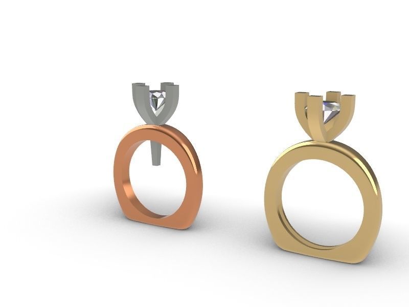 5 sizes 4 prong setting stl file verified ring free 3D print model_2