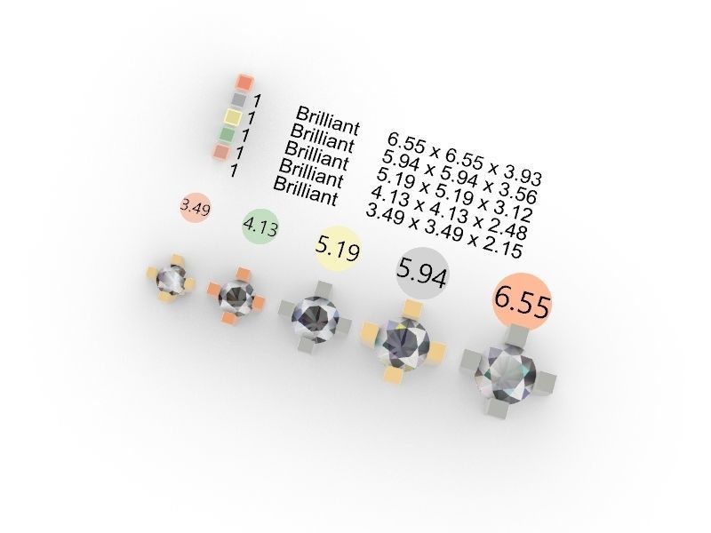 5 sizes 4 prong setting stl file verified ring free 3D print model_1