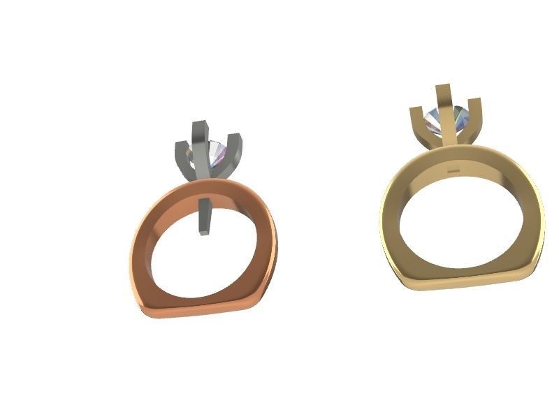 5 sizes 4 prong setting stl file verified ring free 3D print model_20