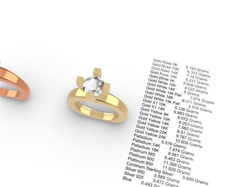 5 sizes 4 prong setting stl file verified ring free 3D print model_27