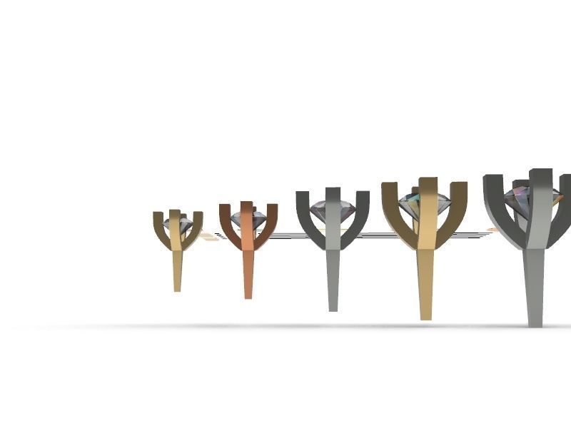 5 sizes 4 prong setting stl file verified ring free 3D print model_7