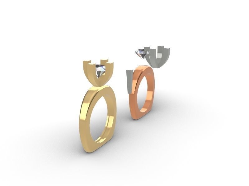 5 sizes 4 prong setting stl file verified ring free 3D print model_24
