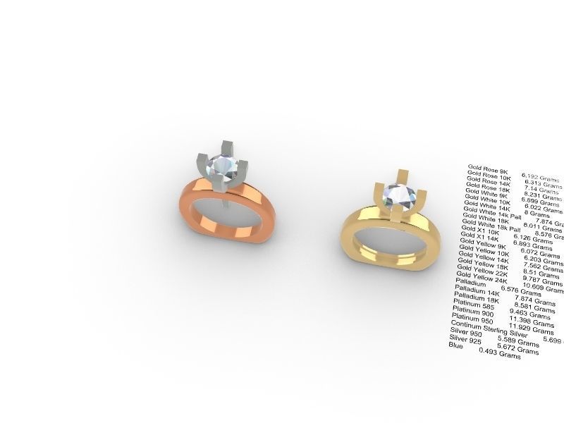 5 sizes 4 prong setting stl file verified ring free 3D print model_19