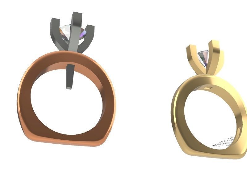 5 sizes 4 prong setting stl file verified ring free 3D print model_9