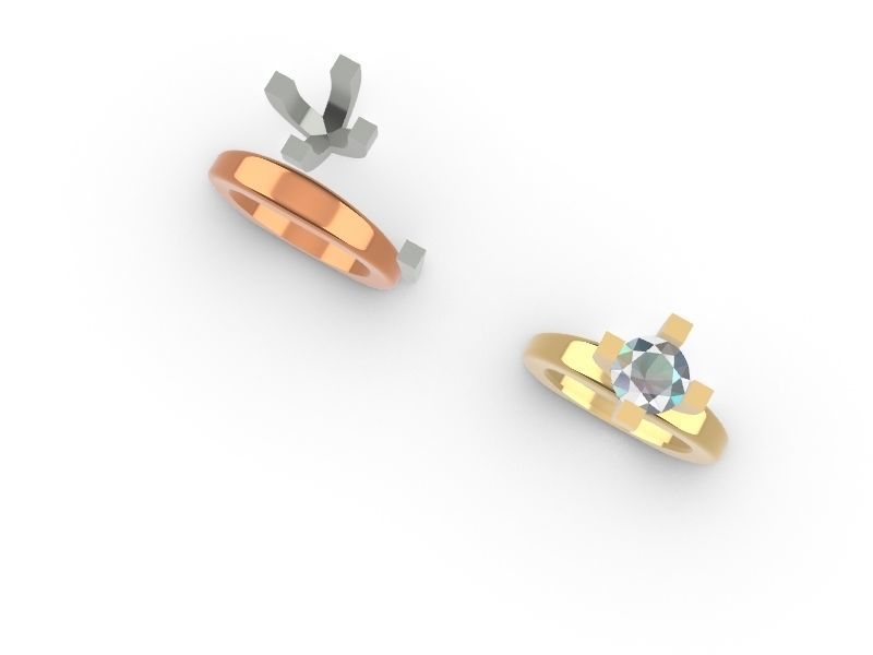 5 sizes 4 prong setting stl file verified ring free 3D print model_28