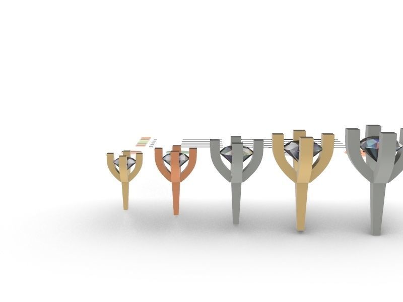 5 sizes 4 prong setting stl file verified ring free 3D print model_3