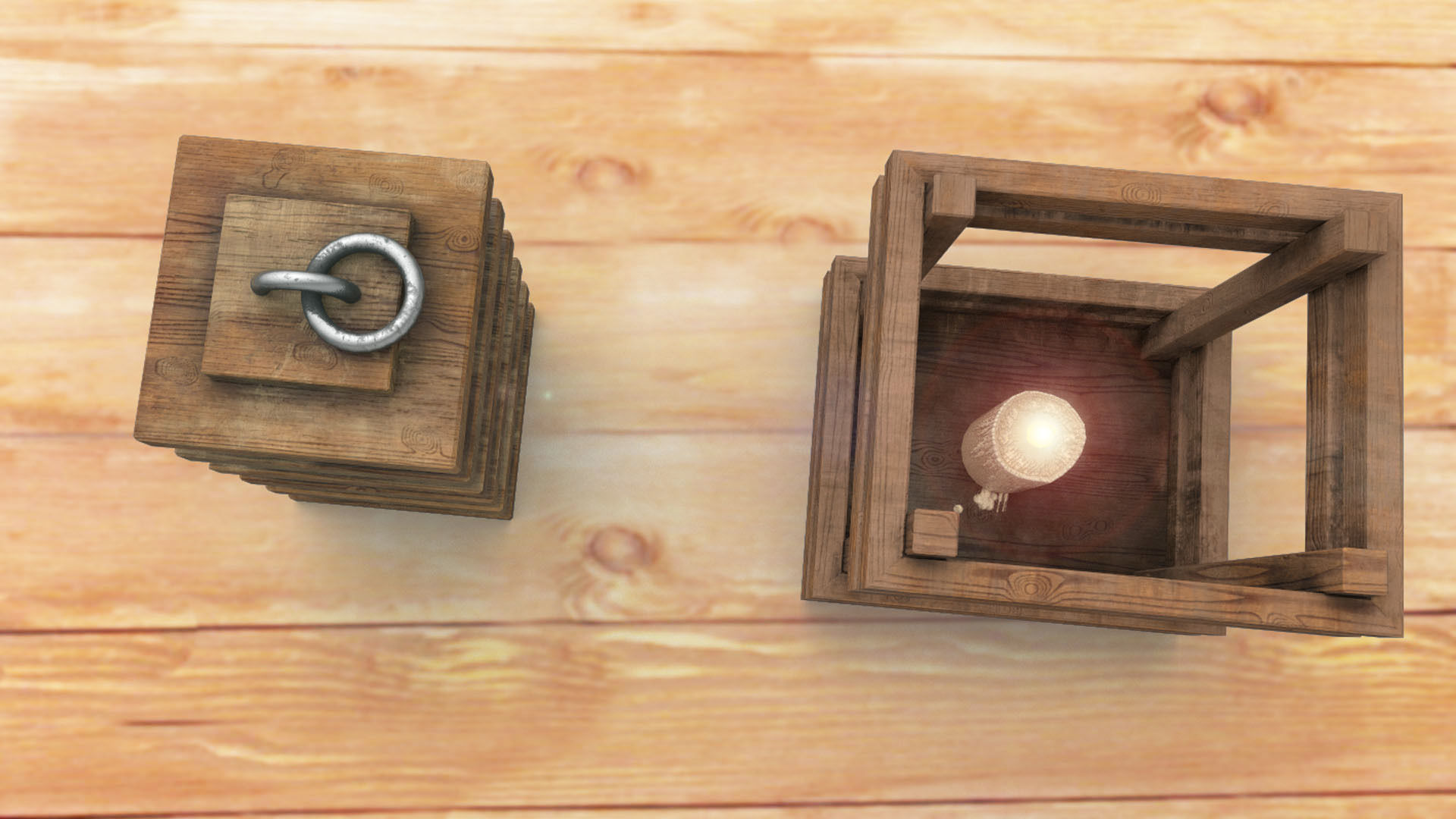 Wooden lamp lantern PBR low-poly 3D model  Low-poly 3D model_1