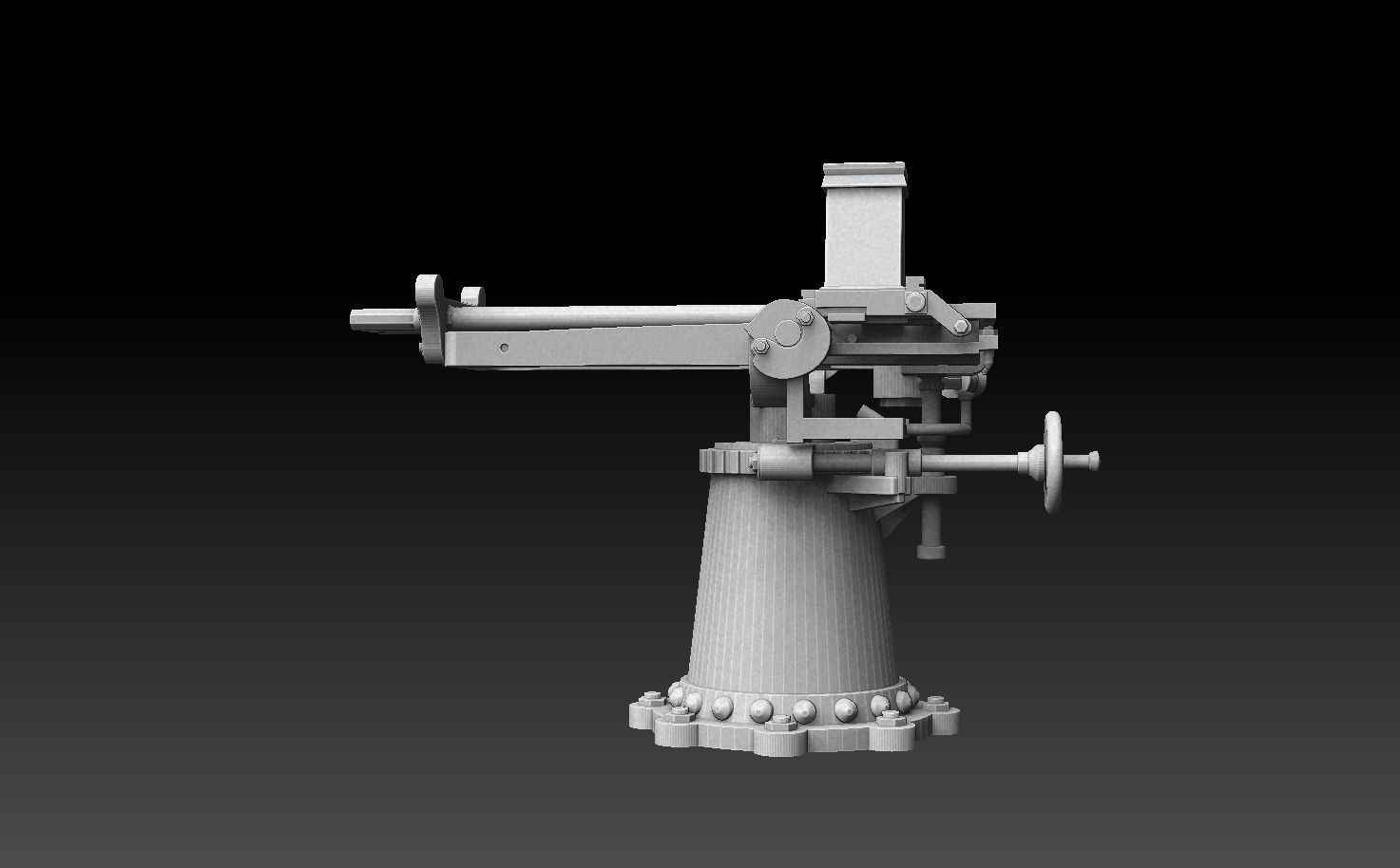 Nordenfelt Navy Gun 3D print model_2